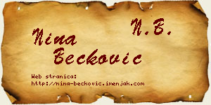 Nina Bećković vizit kartica